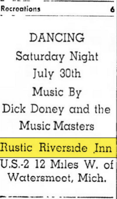 Rustic Riverside Inn - Jul 29 1949 Article